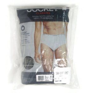 Jockey Classics Size 36 Low Rise Briefs 4 Pack 100% Cotton Stay, Stay Dry, Black